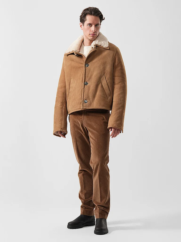 AMI Paris Shearling Jacket Camel M 2